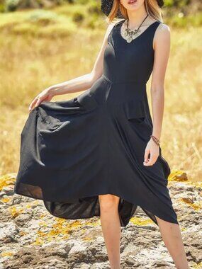 LOS BANDITOS‎ Women Medium Whimsygoth Boho V-Neckline Sleeveless Summer Dress